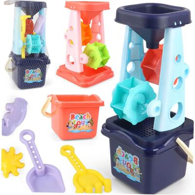 Beach Toy Set for Kids Sand Wheel Sand Bucket Scooter Shovel