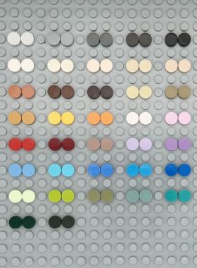 1000pcs DIY Pixel Art Bricks1x1 Round Tile Building Blocks C