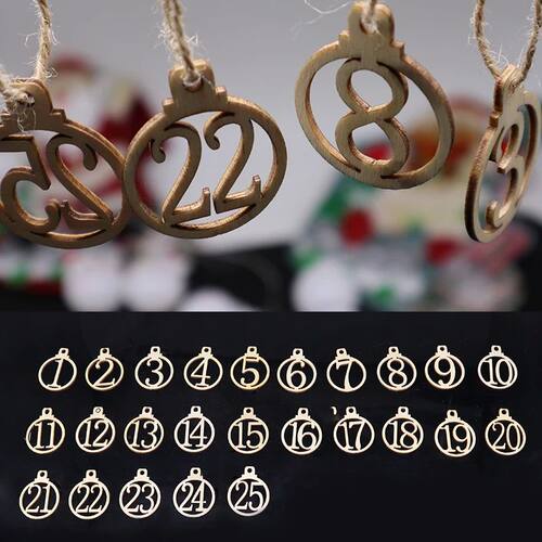 Number 1-25 Digital Wooden Christmas Advent Calendar Countdo
