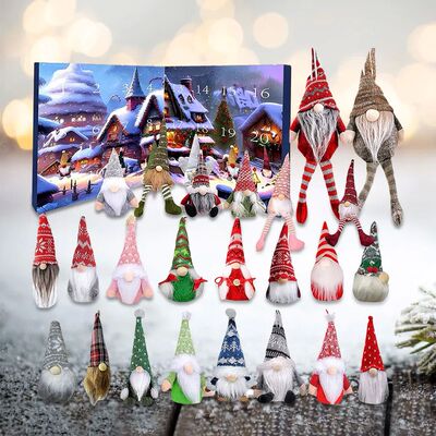 Christmas Gnome Holidays Advent Calendar Gnome Dolls with Su