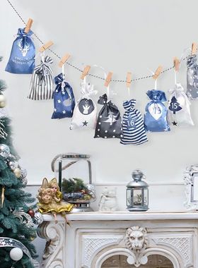 Decoration Advent Calendar 24pcs Gift Bags Kerst Decoratie D