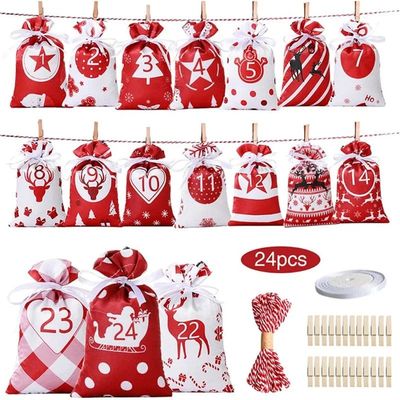Advent Calendar Gift Bag Set 24pcs/set DIY Christmas Advent
