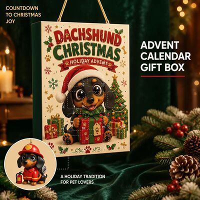 New Christmas Countdown Calendar 2D Acrylic Puppy Pattern Pe