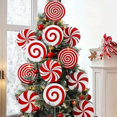 Christmas Party Decorations Xmas Tree Picks Large Peppermint