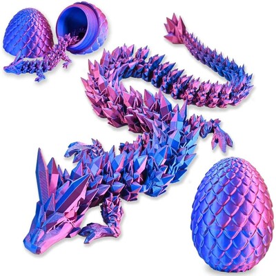 1/2PCS 3D Printed Dragon Egg with Dragon Fully Articulated D