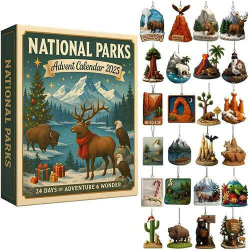 National Parks 24 Days Christmas Countdown Calendar Acrylic
