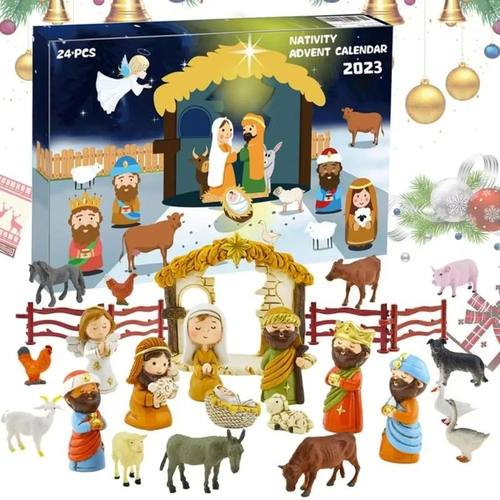 Nativity Scene Advent Calendar 24 Days Christmas Countdown C
