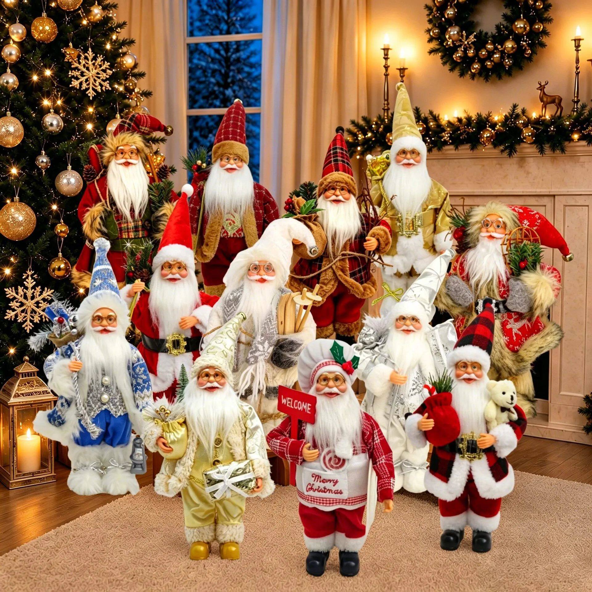 Standing Santa Claus Doll Figurine Christmas Decorations For