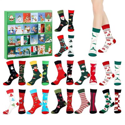 24Pcs Christmas Stocking Advent Calendar kit 24 Days Christm