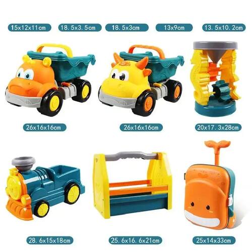 Portable Beach Sand Toy Set for Kids Includes Dredging Shove