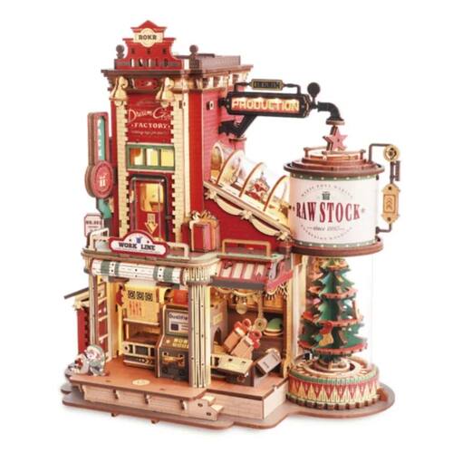 Wooden Music Box Christmas Dream Gift Factory 3D Wooden Puzz