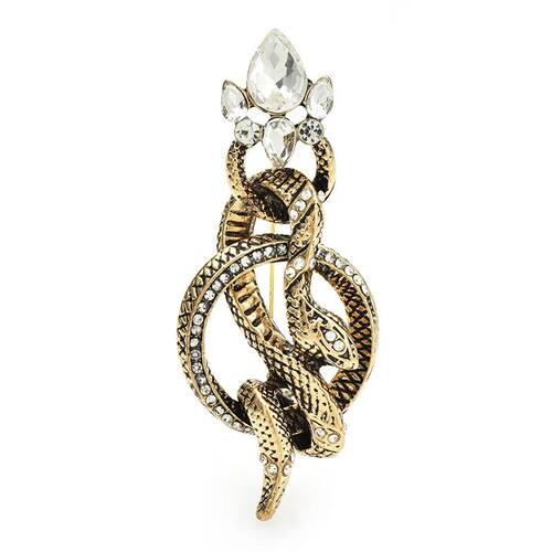 Vintage Snake Brooches Pins For Women Unisex Rhinestone