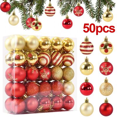 50Pcs Christmas Tree Balls Ornament Xmas Trees Hanging Baubl