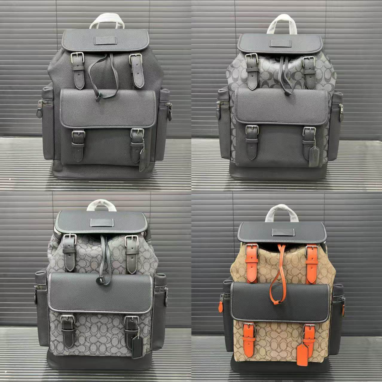 新款大容量双肩包真皮男士旅行包跨境休闲背包旅行包学生书包马车