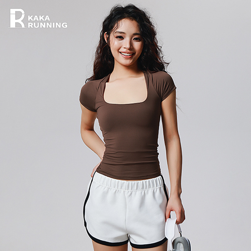 卡卡瑜伽服女短袖运动上衣