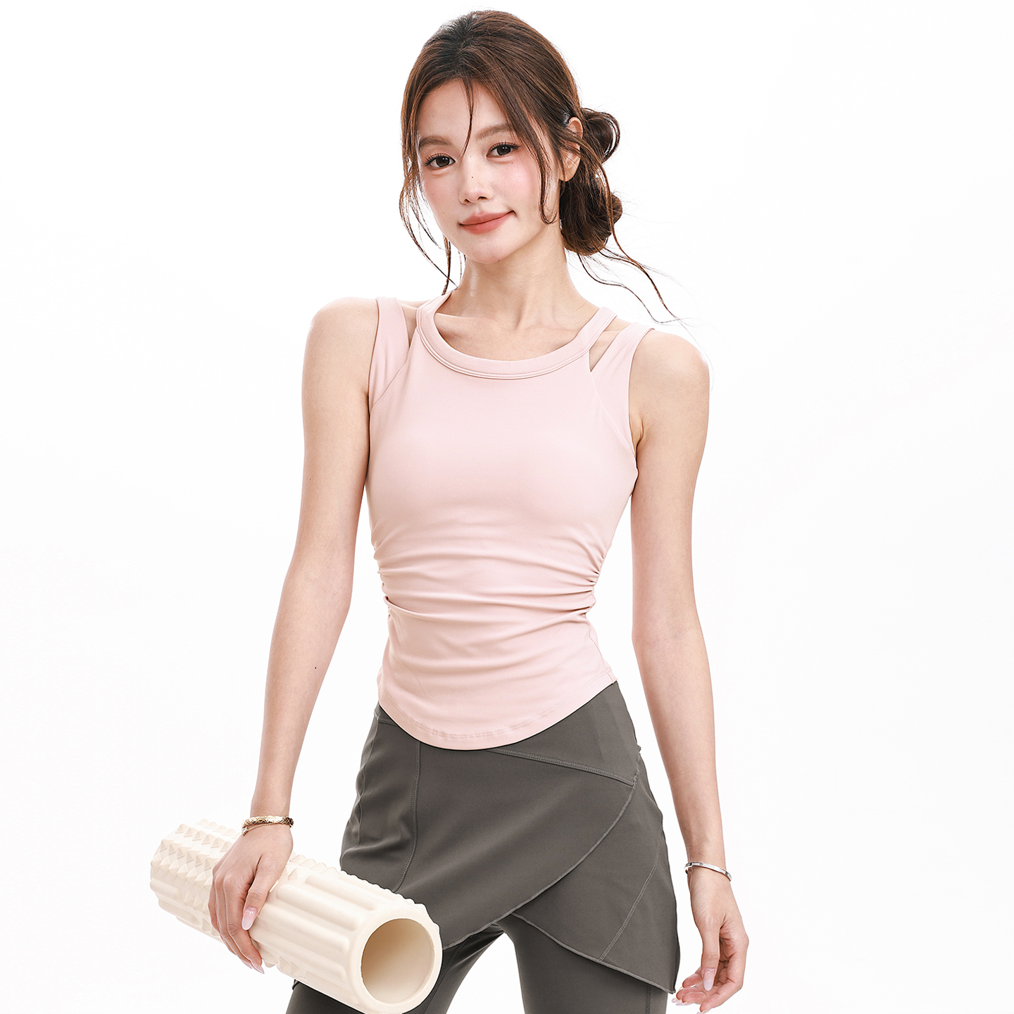 奔跑吧卡卡固定杯运动内衣女双肩带防震专业舒适瑜伽健身跑步背心