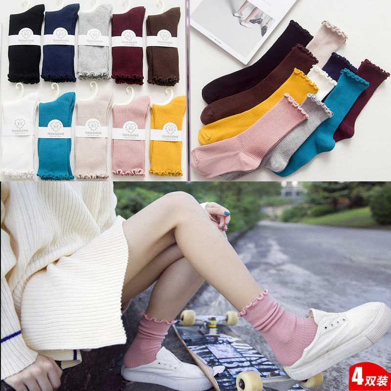 耳边月子中长筒孕妇产后堆堆袜