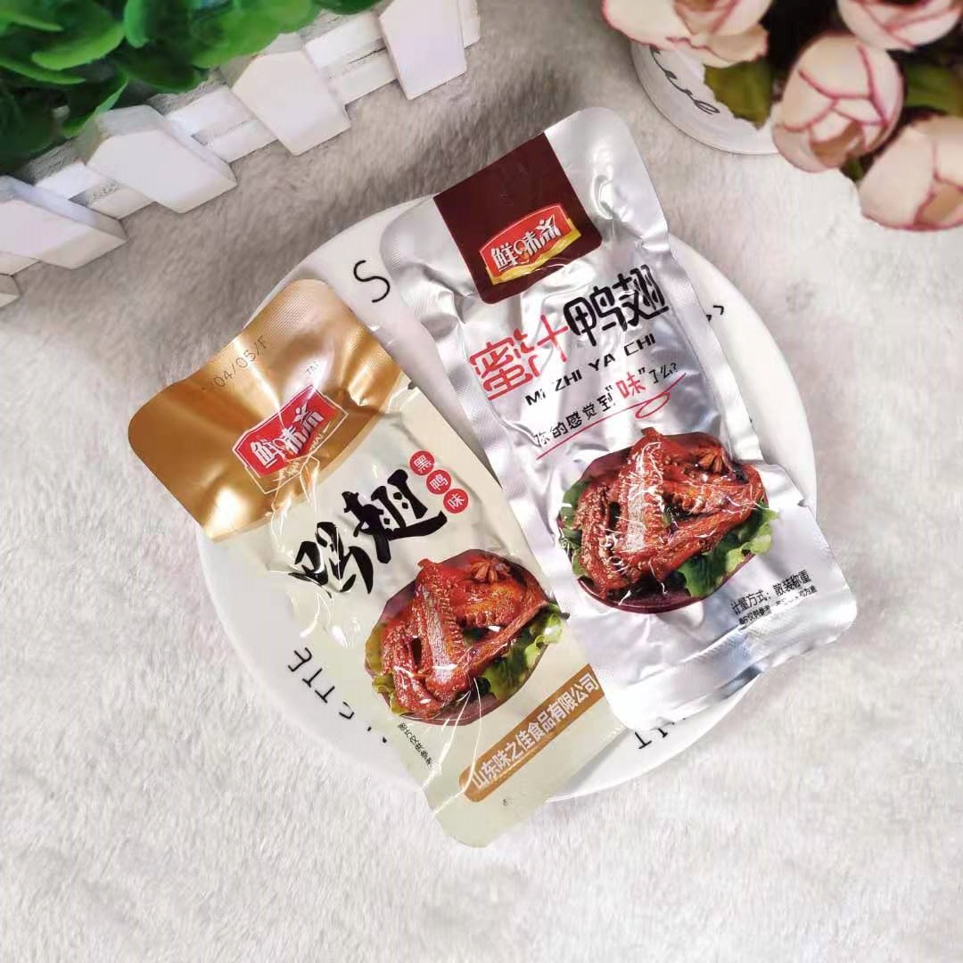 鲜味斋蜜汁鸭翅黑鸭味鸭翅真空包装卤味小吃休闲零食小包装称重