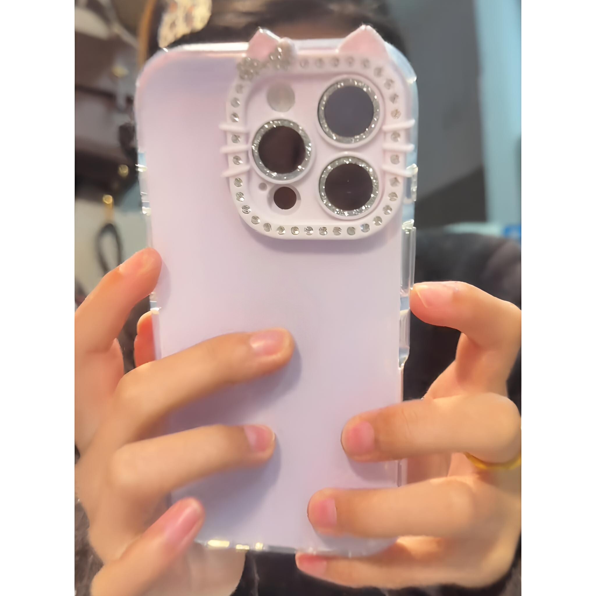 高颜值超好看独特闪钻kitty猫闪钻全包镜头适用iPhone17pro苹果16promax手机壳15软壳14猫咪耳朵13