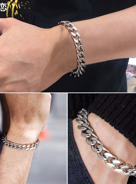 霸气风钛钢男士韩版百搭配饰手环