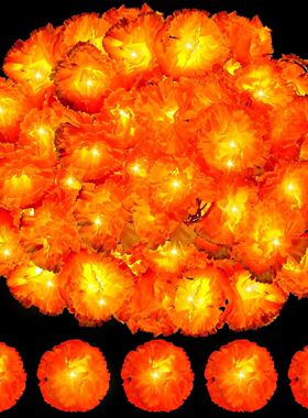 Halloween Marigold LED Lights Battery Operated Garland Strin