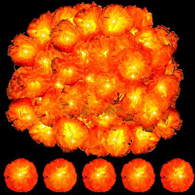 Halloween Marigold LED Lights Battery Operated Garland Strin