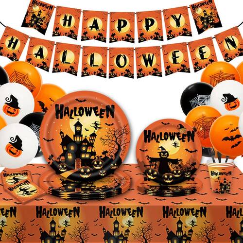Happy Halloween Tableware Paper Plate Table Decor Halloween