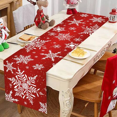 Merry Christmas Table Runner Xmas Table Cover Christmas Deco