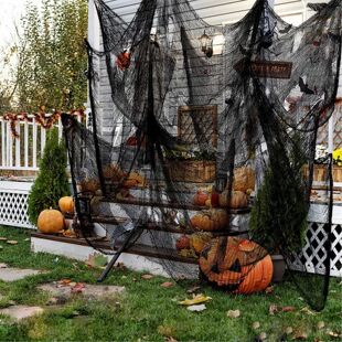 Black Decorations Halloween Wind Gauze Cloth Creepy 76x183cm