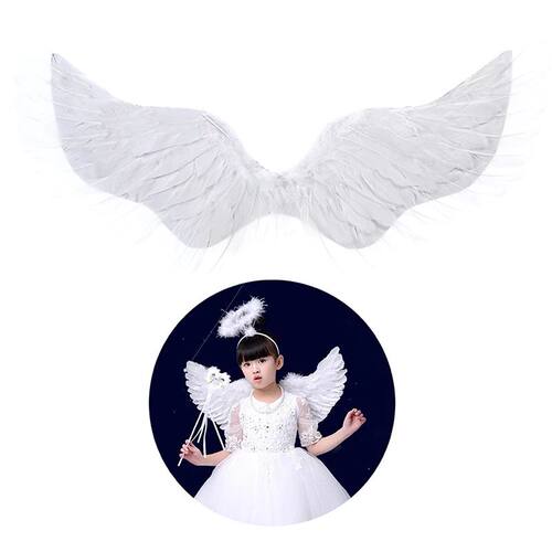 Swallow shape White Angel Feather Wings With Elastic Straps