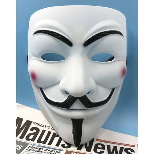 Scary Mask Cosplay V for Vendetta Hacker Black Face Mask Guy