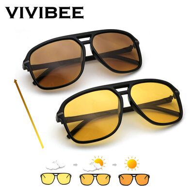 Men Photochromic Night Vision Sunglasses Color Change Transi