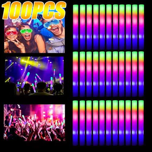 50Pcs Cheer Tube Stick Glow Sticks Dark Light for Party Bulk