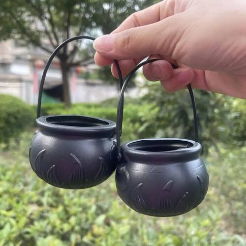 2Pcs Mini Candy Buckets Halloween Witch Cauldron Ghost Pumpk