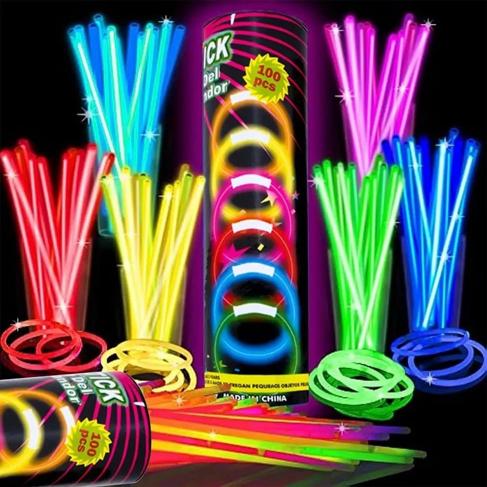 100pcs night glow party supplies with connectors children's