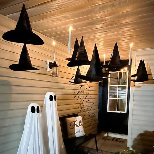 Halloween Witch Hat Flying Flameless LED tape Candles with W