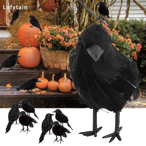 18*10 cm Halloween Black Crow Model Simulation Fake Bird Ani