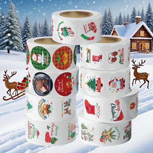 500PCS Merry Christmas Stickers – Xmas Party Seal Labels fo