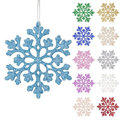6/12pcs Simulation Snowflakes Christmas Tree Hanging Ornamen
