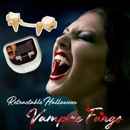 Retractable Vampire Teeth Halloween Decoration Dracula Fake