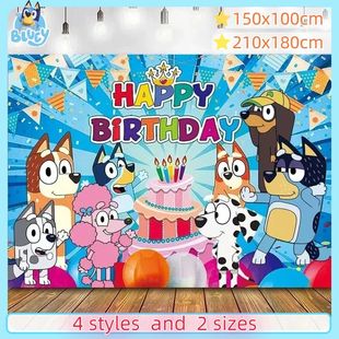 Bluey Moose Birthday Background Banner Anime Bluey Bingo Fam