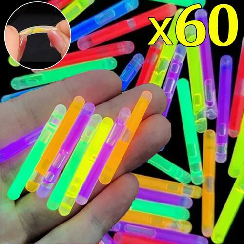 60/10PCS Glowing Sticks Bright Colorful Light Chemical Fluor
