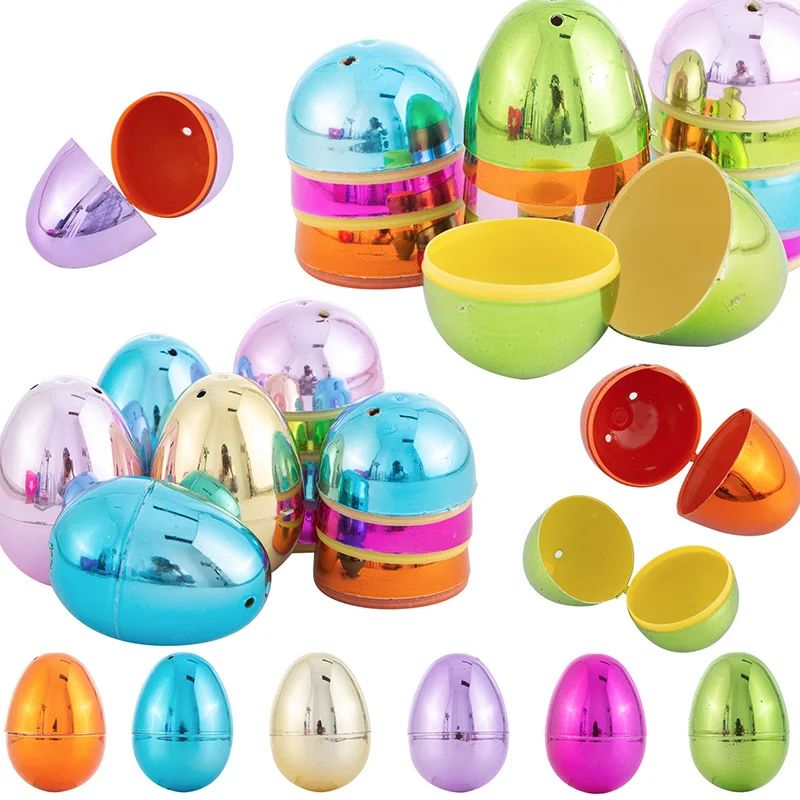 10PC Colorful Easter Eggs Fillable Candy Chocolate Egg Shape