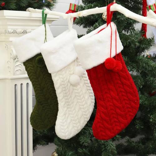 Christmas Stocking Red Green Santa Claus Candy Gift Bag Xmas