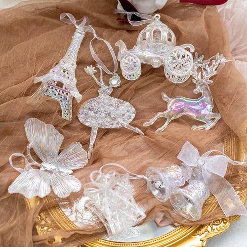 Colorful Transparent Jingling Bell Elk Christmas Tree Pendan