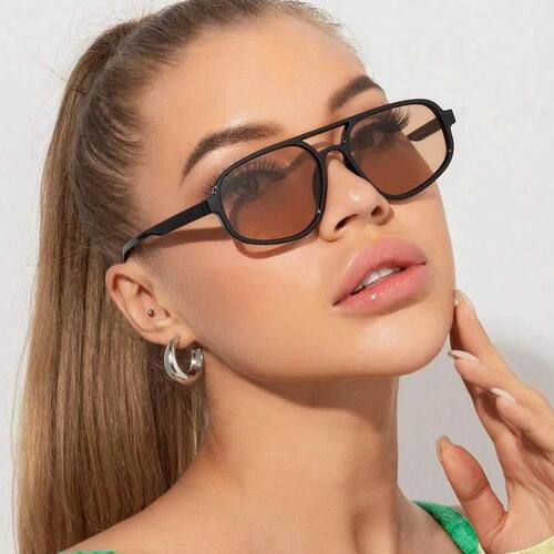 New Retro Double Bridge Sunglasses Men's Fashion Simple Ligh