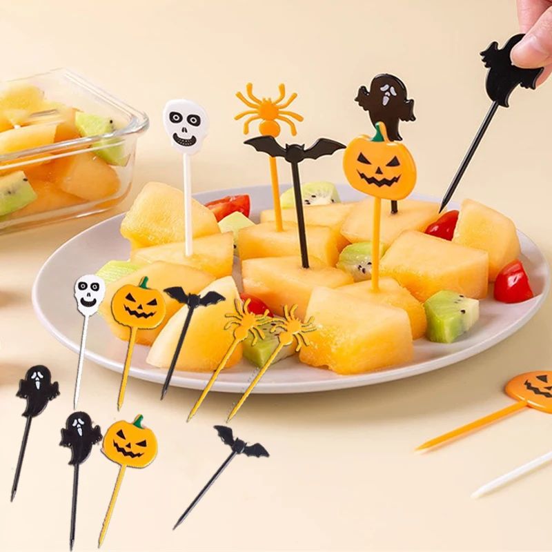 10PCS Plastic Halloween Toothpicks Halloween Cupcake Topper
