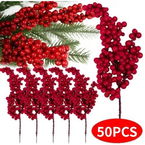 Christmas Artificial Berries Decoration Red Berry Branches f