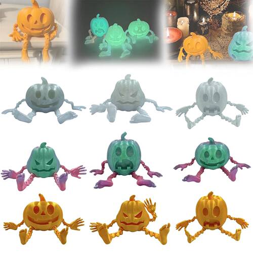 3d Fluorescent Pumpkins 3d Printed Articulated Pumpkindesk D
