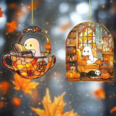 Halloween Ghost 2D Acrylic Bath Decor Cute Hanging Ornaments